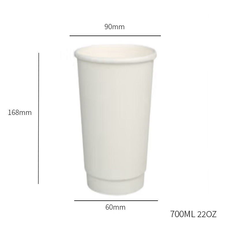 Dubbelwandige papieren beker van 22 OZ